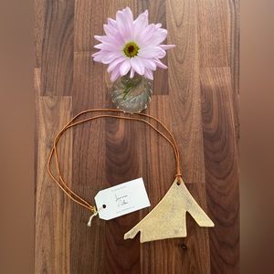 Handmade necklace, beige with black specs colors mixed